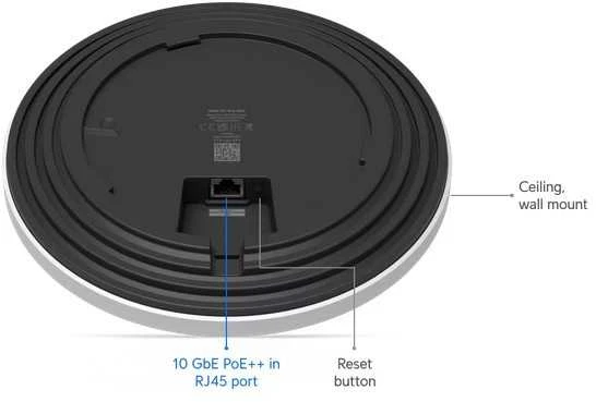 Maršrutizatorius UBIQUITI U7 PRO XGS CEILING-MOUNTED 8-STREAM WIFI 7 AP WITH DEDICATED SPECTRAL SCANNING Radijas AND 10/5/2.5/1 GBE SUPPORT
