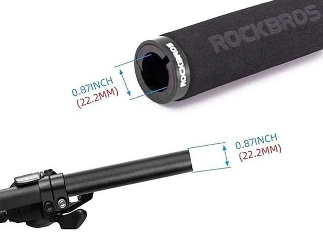 Rockbros BT1001BKBK sponge bicycle handlebar grips – juodos spalvos