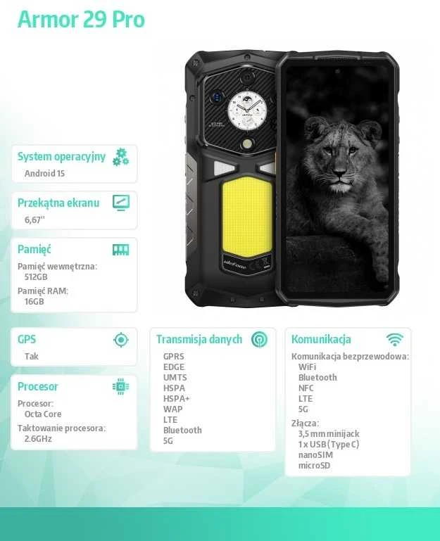 Išmanusis telefonas Ulefone Armor 29 Pro 16/512 GB 5G