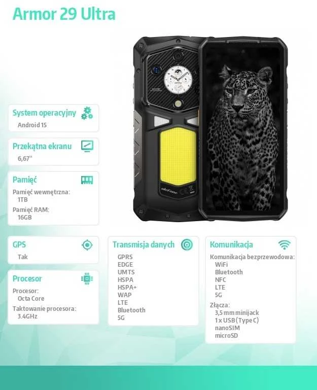 Išmanusis telefonas Ulefone Armor 29 Ultra 16GB/1TB 5G