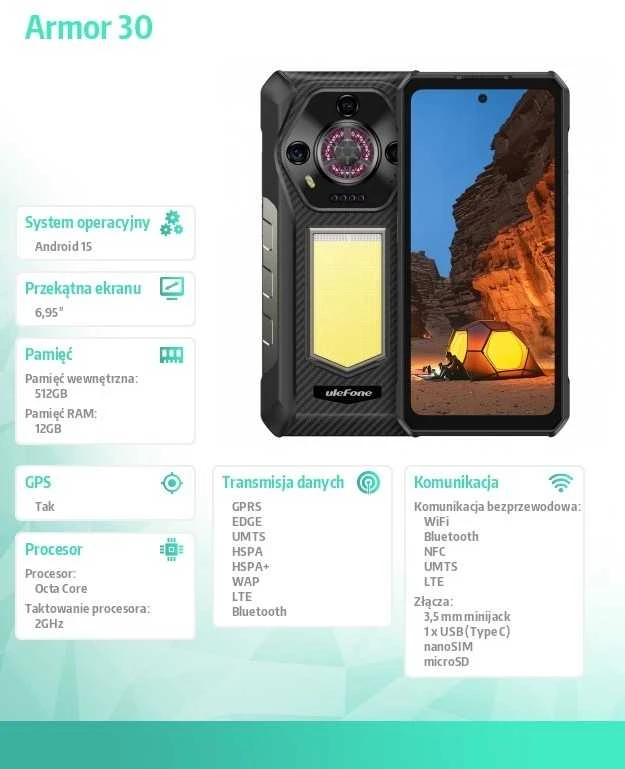 Išmanusis telefonas Ulefone Armor 30 12 GB / 512 GB