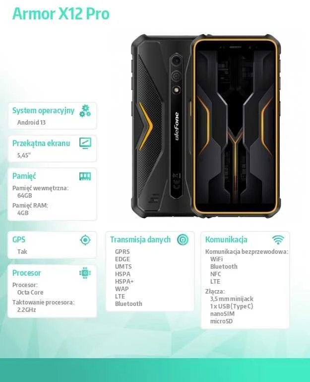 Ulefone Armor X12 Pro 4/64 Oranžinė