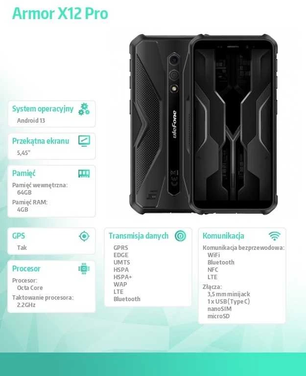Ulefone Armor X12 Pro 4/64 Juodas