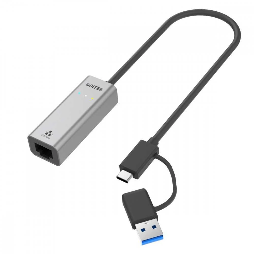 „Unitek“ adapteris USB-A/C 3.1 Gen1 RJ45; 2,5 Gbps; U1313C