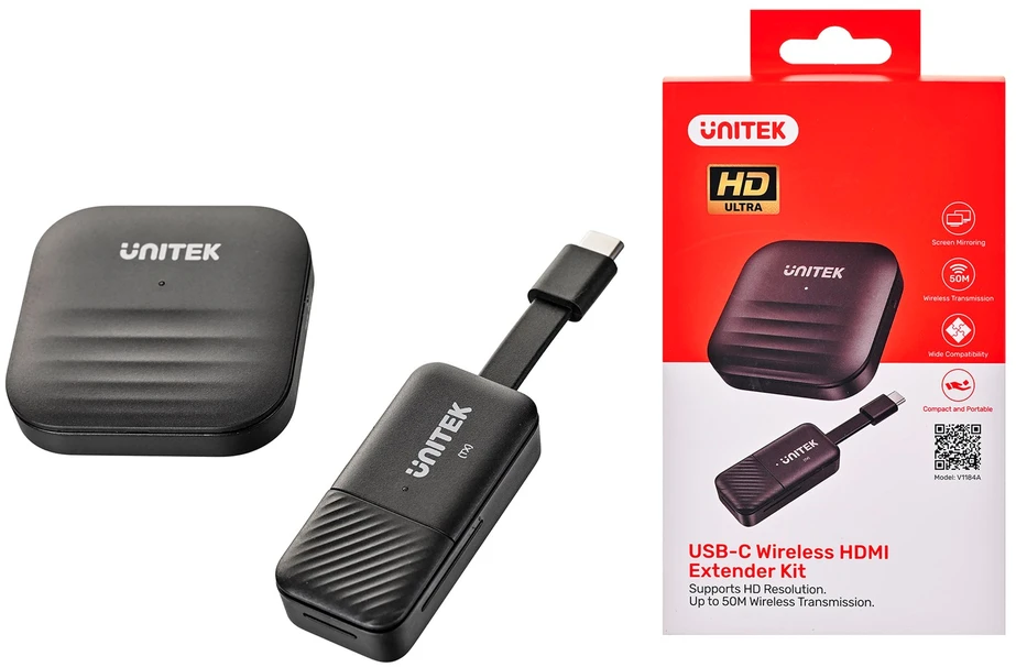 UNITEK V1184A01 AV extender AV transmitter & receiver Juodas