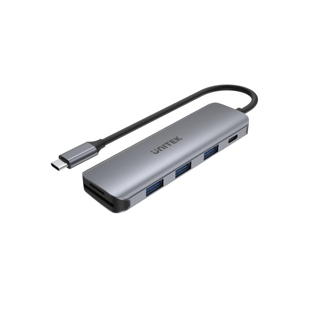 UNITEK Hub USB-C 3xUSB 3.1 Gen1 PD 100W SD Micro SD H1107C