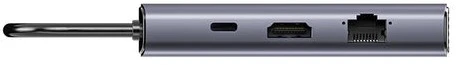 UNITEK D1113CGY01 sąsajų šakotuvas 2 x USB 3.2 Gen 2 (3.1 Gen 2) Type-C 1000 Mbit/s Pilkas