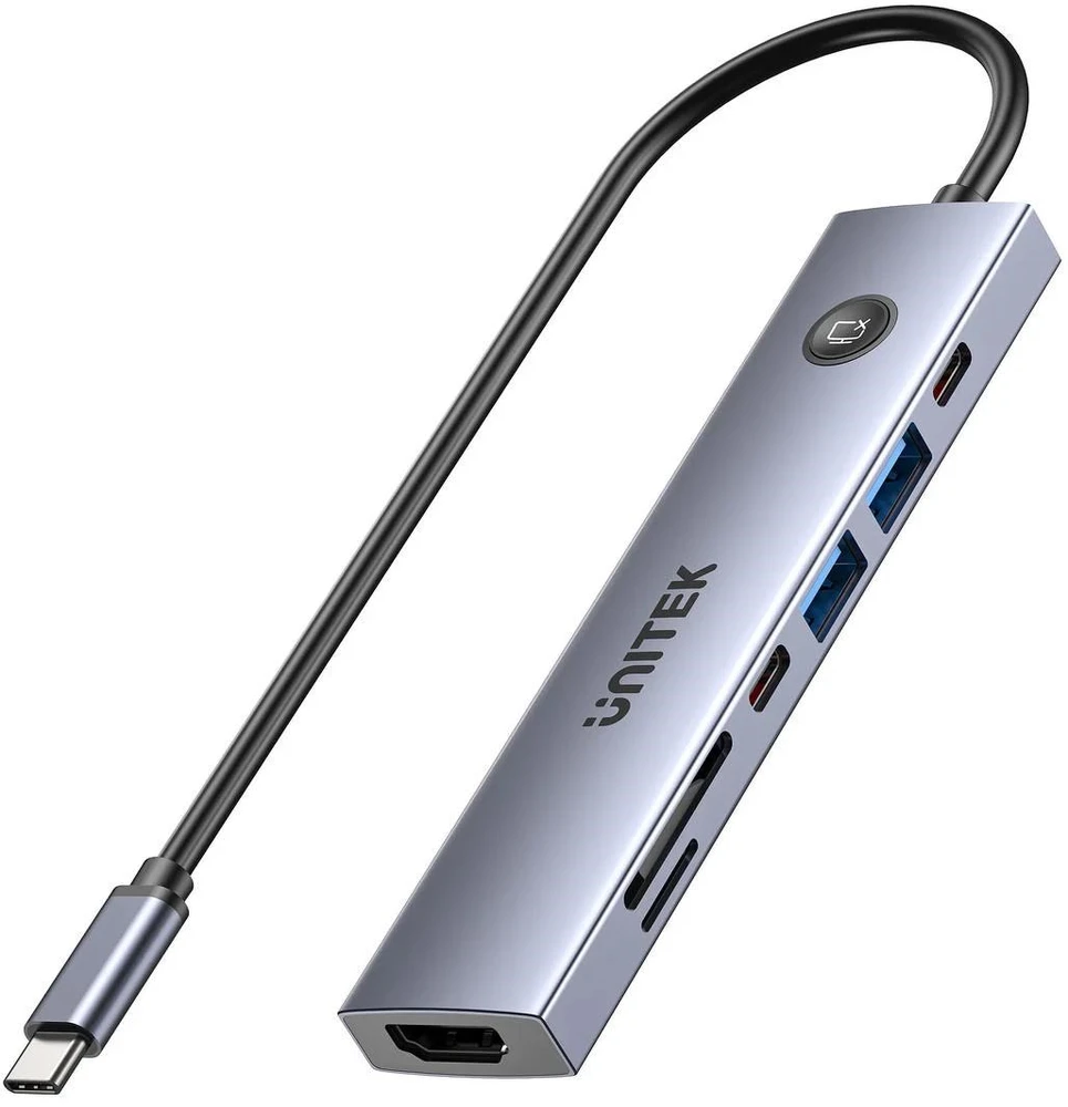 UNITEK USB-C 7-in-1 PD 100W HDMI 2.0 HUB WITH ON/OFF SWITCH