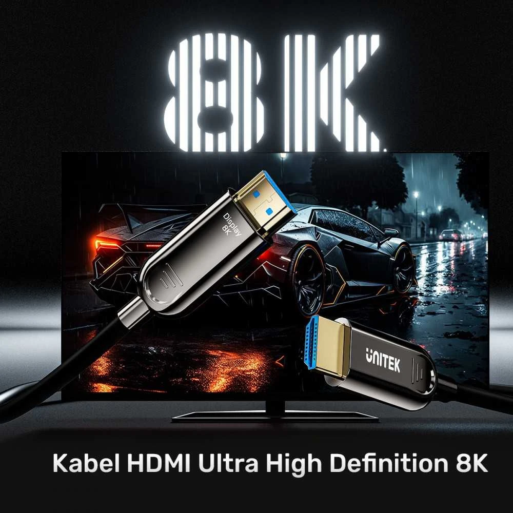 HDMI 2.1 kabelis Unitek C11085GY01-10M, 8K@60Hz & 4K@120Hz/144Hz, AOC, 10 m