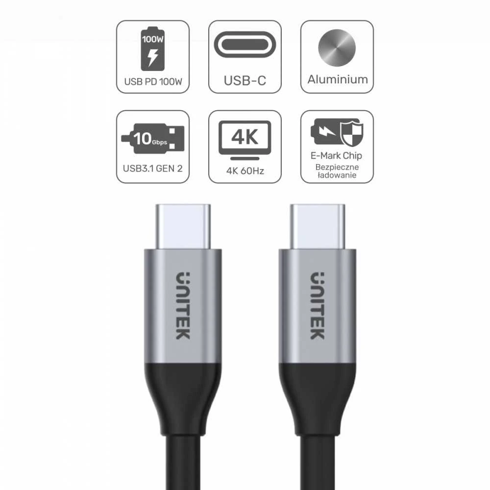 UNITEK C14082ABK USB cable USB 3.2 Gen 2 (3.1 Gen 2) 1 m USB C Juodas