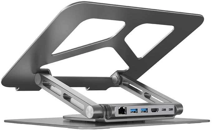 „Unitek“ nešiojamojo kompiuterio stovas + USB-C HDMI šakotuvas, 4K PD