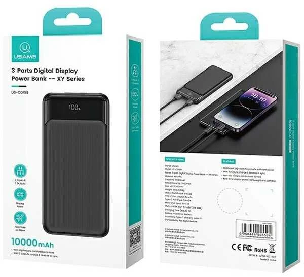 Usams Įkroviklis jungiama į tinklą 30w 1xusb-c 1xusb-a fast czarging juoda