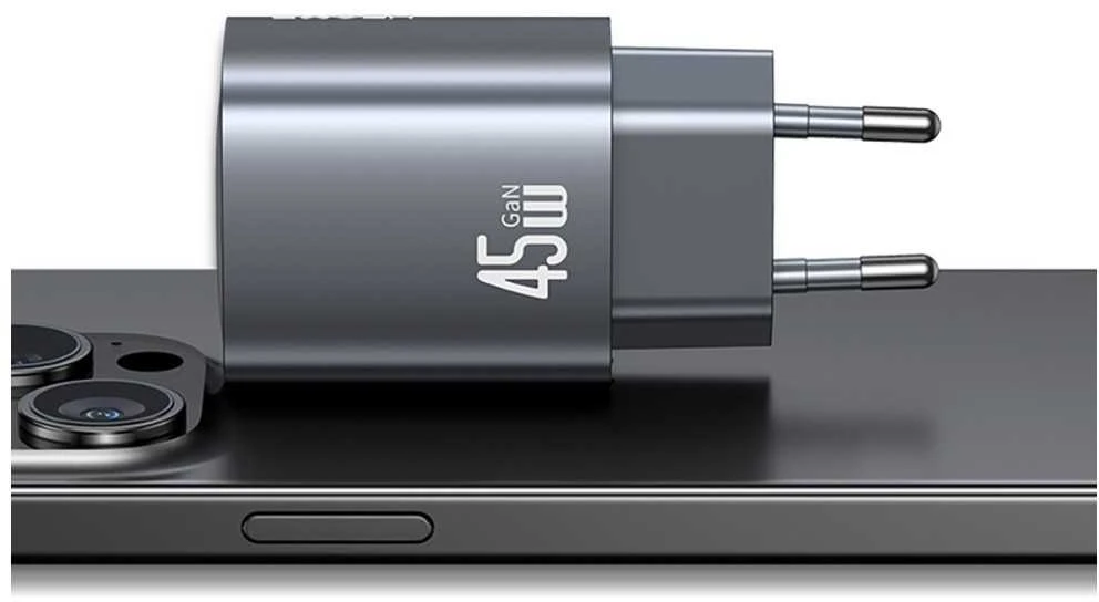 Laidinis įkroviklis USAMS CC290 T66 45W GaN 1xUSB-A 1xUSB-C tarnish