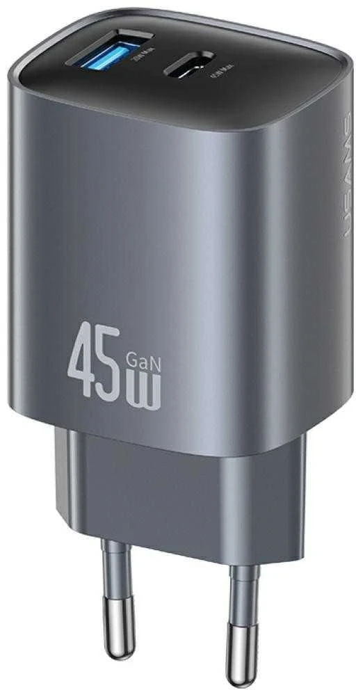 Laidinis įkroviklis USAMS CC290 T66 45W GaN 1xUSB-A 1xUSB-C tarnish