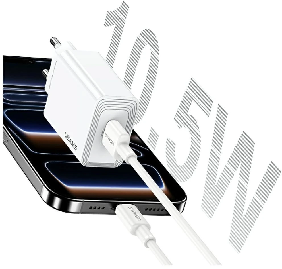 Įkroviklis jungiama į tinklą USAMS T69 10.5W 2.1A USB-A balta