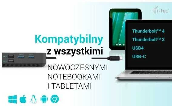 USB-C HDMI dviejų DP prijungimo stoties maitinimo tiekimas 100 W + I-tec universalus įkroviklis 100 W