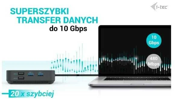 USB-C HDMI dviejų DP prijungimo stoties maitinimo tiekimas 100 W + I-tec universalus įkroviklis 100 W