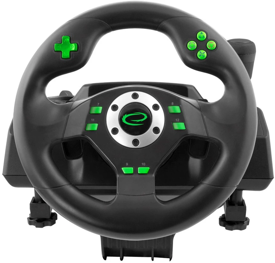 Žaidimų vairas su pedalais Esperanza Drift EGW101 PC/PS3 Juodas