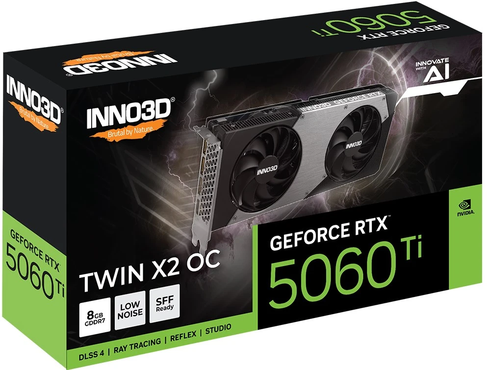 Vaizdo plokštė INNO3D GeForce RTX 5060 Ti Twin X2 8GB OC DLSS 4