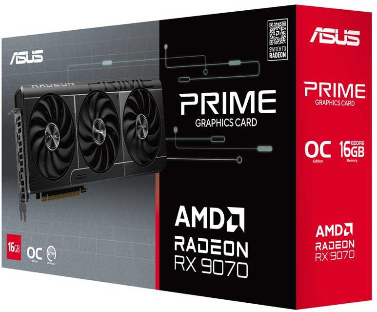 Vaizdo plokštė ASUS Radeon RX 9070 PRIME 16GB OC