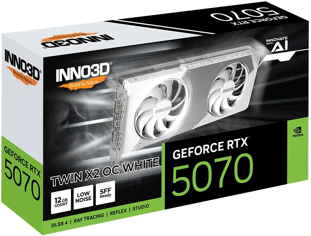 INNO3D GeForce RTX 5070 TWIN X2 OC Baltas NVIDIA 12 GB GDDR7