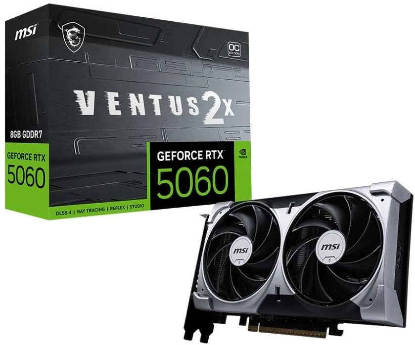 Vaizdo plokštė MSI GeForce RTX 5060 8G VENTUS 2X OC NVIDIA 8 GB GDDR7