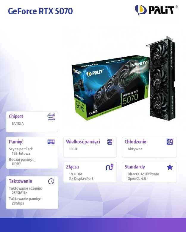 Palit RTX 5070 Infinity 3 12GB vaizdo plokštė