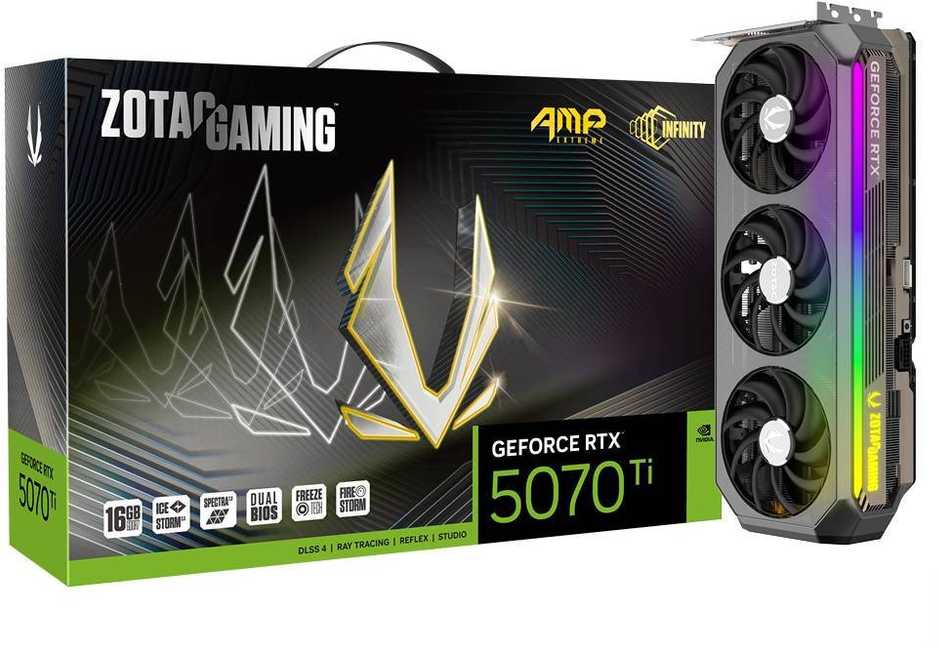 Vaizdo plokštė Zotac GeForce RTX 5070 Ti AMP Extreme INFINITY 16GB DLSS 4