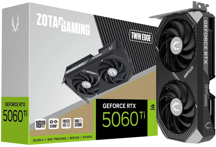 Zotac ŽAIDIMŲ vaizdo plokštė GeForce RTX 5060 Ti Twin Edge NVIDIA 16 GB GDDR7