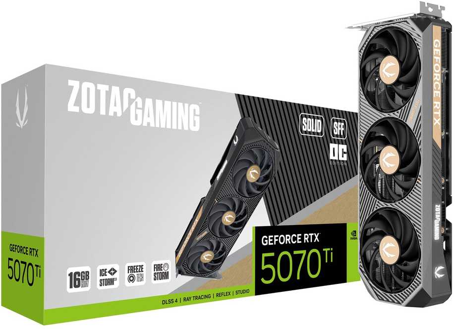 Vaizdo plokštė Zotac GeForce RTX 5070 Ti SOLID SFF 16GB OC DLSS 4