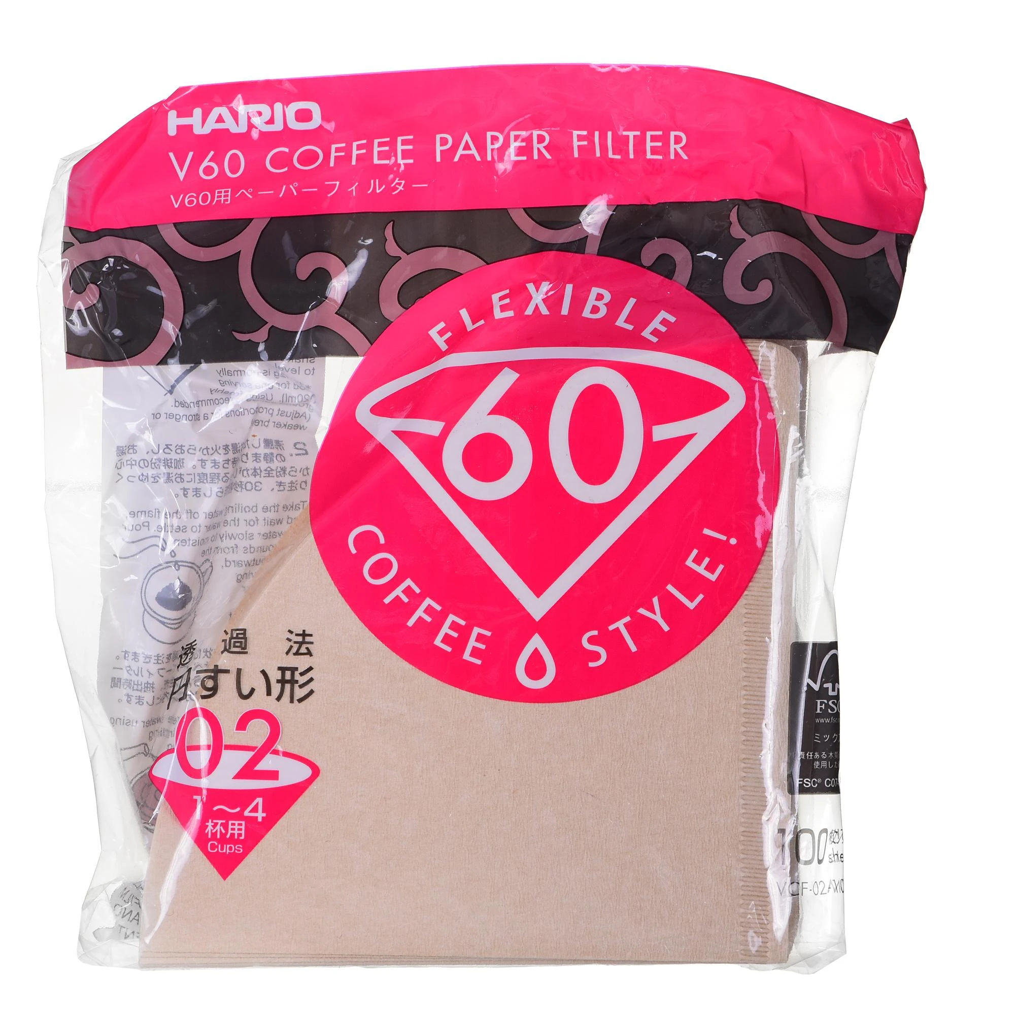 Hario V60-2 kavininko filtrai pakuotėje