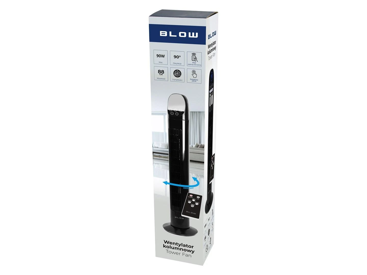 Blow Kolonėlės ventiliatorius 90W LCD + nuotolinio valdymo pultas