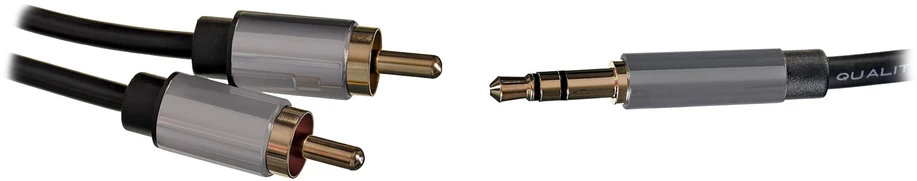 2xRCA kabelio (Cinch) lizdas iki 3.5 mm Vention BCFBJ 5m (juodas)