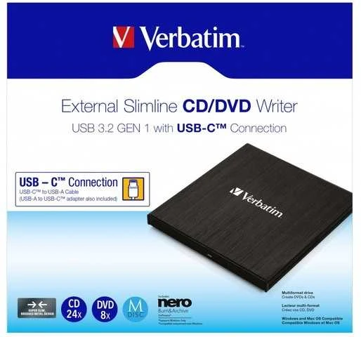 Verbatim 43886 optinių diskų įrenginys Juoda DVD±RW