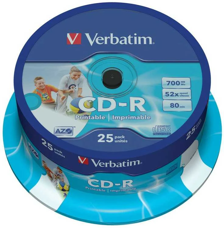 VERBATIM CD-R 25vnt pakuotė, PRINT 43439