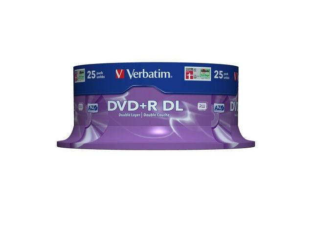 Verbatim DVD+R Double Layer 8x Matt Sidabrinis 25pk Spindle 8,5 GB DVD+R DL 25 vnt