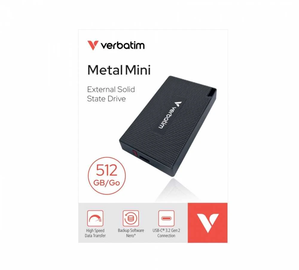 Kietasis diskas Verbatim Mini Diskas SSD 512GB USB-C 3.2 + kabelis USB-C/USB-C-USB-A 32030