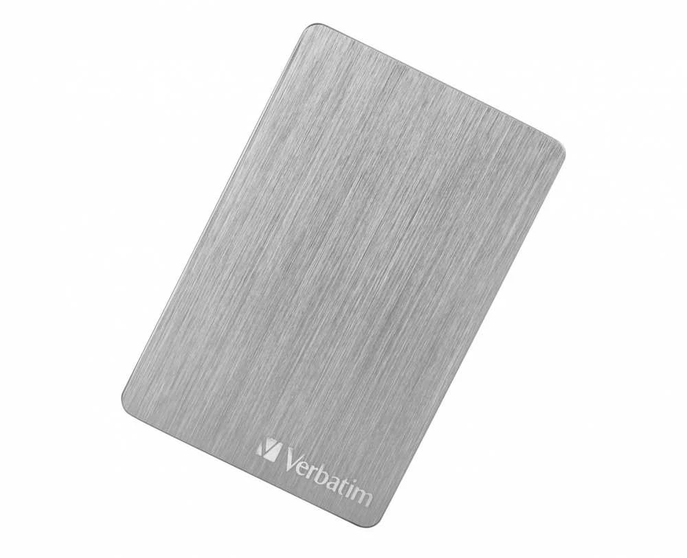 Kietasis diskas Verbatim Store 'n' Go ALU Slim 1TB Sidabrinis – išorinis standusis diskas, USB 3.0 Micro-B