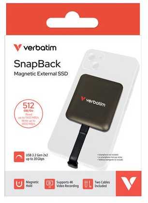 Kietasis diskas „Verbatim Snapback SSD 512GB USB-C 3.2 Gen Mocha Metallic 32060“ išorinis diskas