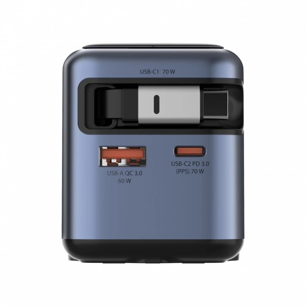 Verbatim Įkroviklis smart mini gan 70w wysuwany kabelis usb-c eu, uk, usa