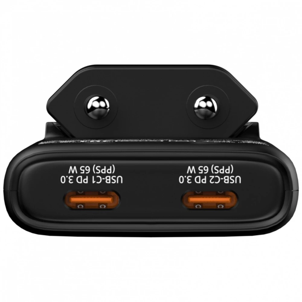 Verbatim GaN kelioninis įkroviklis „Fold ‘n’ Go“ 65W, 2×USB-C PD ES kištukas, Juodas