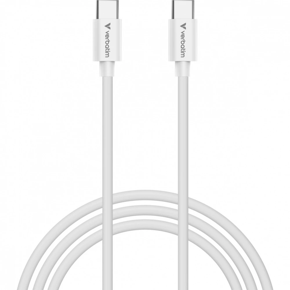 Verbatim, Įkroviklis Mini GaN su kablem 1 x USB-C, balta, 20 W, Power Delivery 3.0