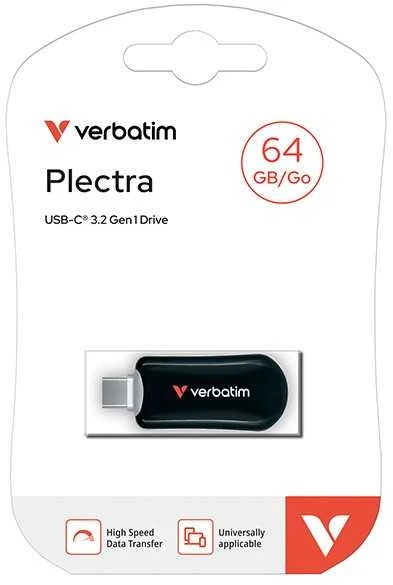 Pendrive Verbatim Plectra 64GB USB-C juodos spalvos 30224