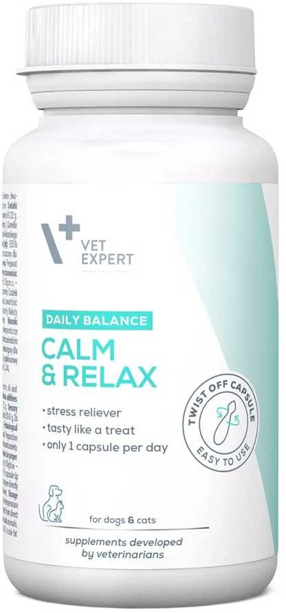 Vetexpert Gyvūnų Papildas - VET EXPERT Calm&Relax 30 Kapsulių Streso Malšinimui