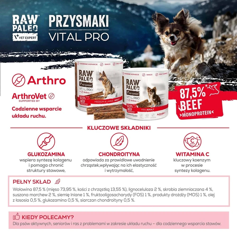 VetExpert Raw Paleo Vital Pro sąnariams jautiena mini 100 g
