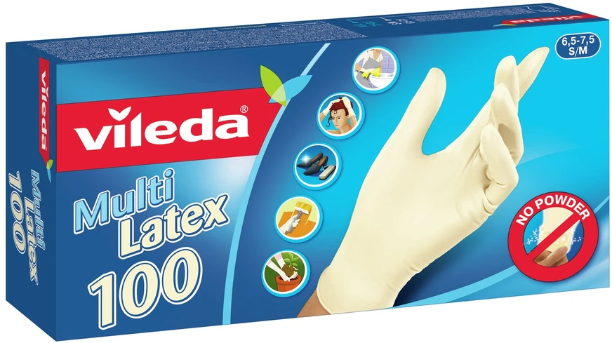 Vileda Multi Latex 100 Disposable pirštinės rusvai gelsvas 100 pc(s)