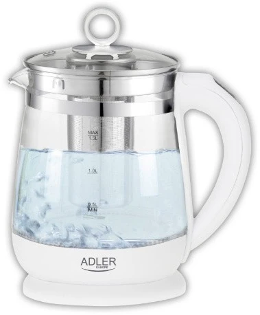 Adler | Virdulys | AD 1299 | Electric | 2200 W | 1.5 L | Glass | 360° rotational base | Juodas