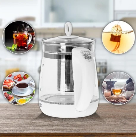 Adler | Virdulys | AD 1299 | Electric | 2200 W | 1.5 L | Glass | 360° rotational base | Juodas