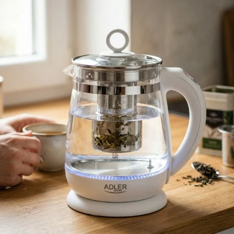 Adler | Virdulys | AD 1299 | Electric | 2200 W | 1.5 L | Glass | 360° rotational base | Juodas