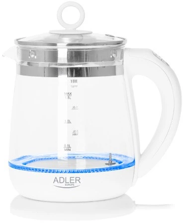 Adler | Virdulys | AD 1299 | Electric | 2200 W | 1.5 L | Glass | 360° rotational base | Juodas